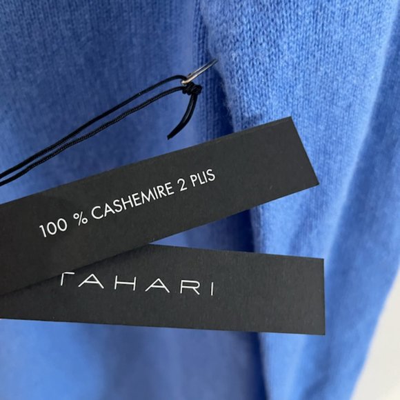 Tahari 2-Ply Blue Cashmere turtleneck Sweater - Picture 3 of 6